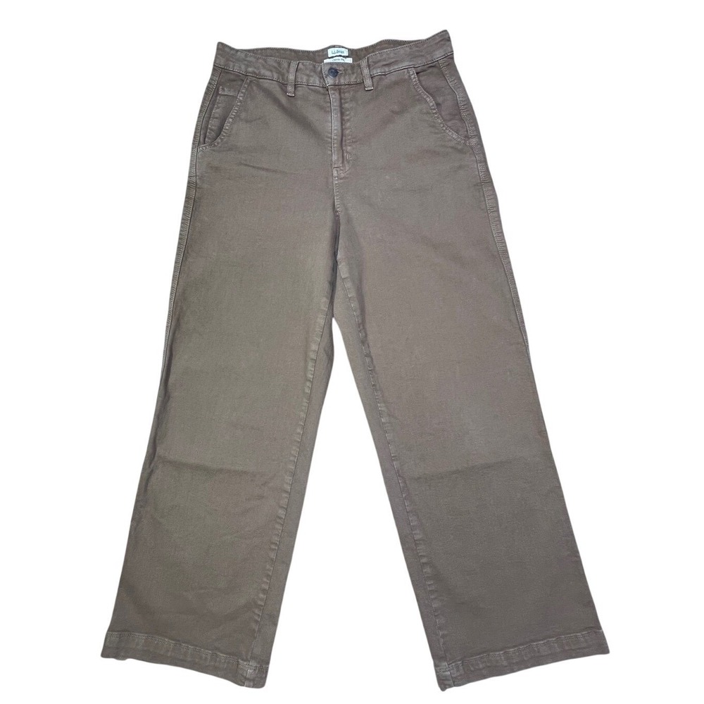 L.L.Bean Classic Fit Wide Leg Crop Pants Casual Comfort Size 12